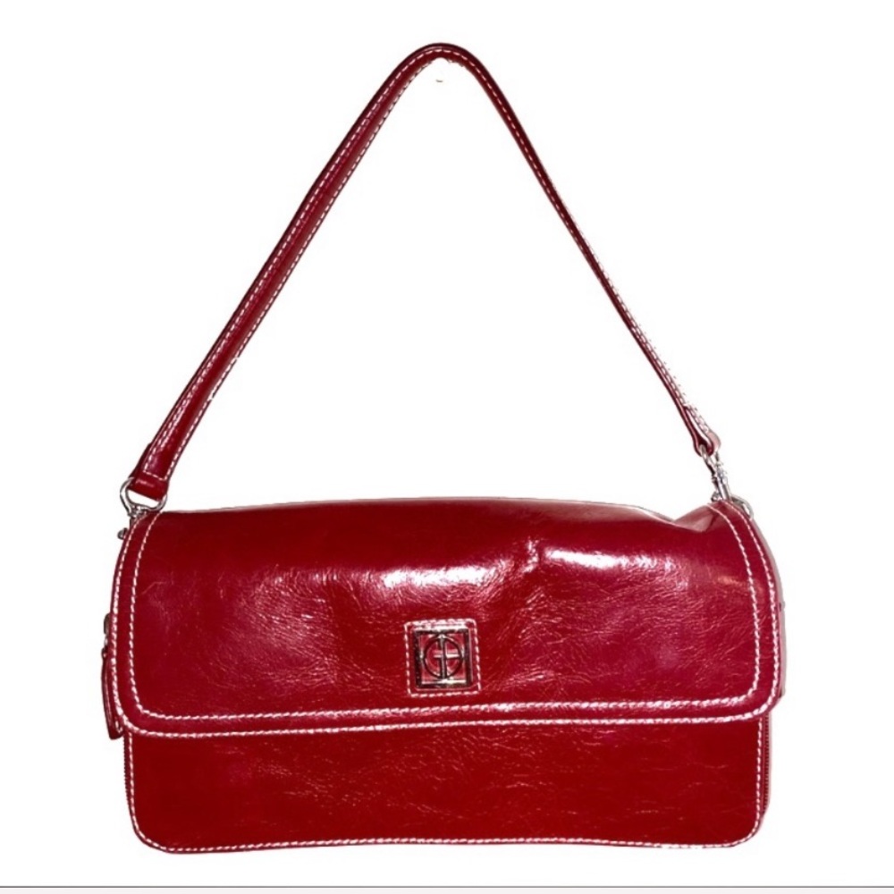 Giani Bernini red leather handbag with straps